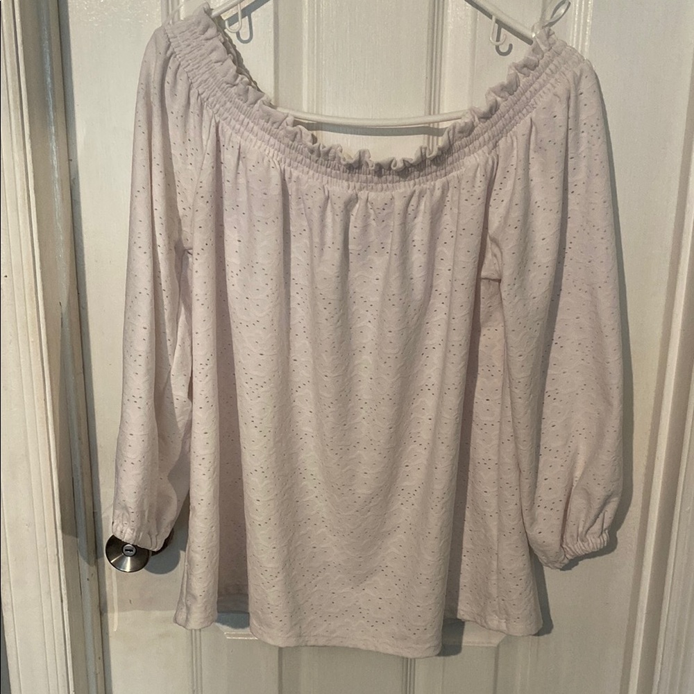 MICHAEL Michael Kors Gray Ruffled 3/4 Sleeve Blouse